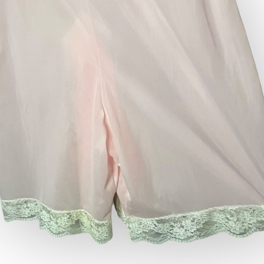 Olga Vintage 60s Pink & White 100% Nylon Slim Panti-Slip Tap Pants Bloomers Sz S - Picture 8 of 11